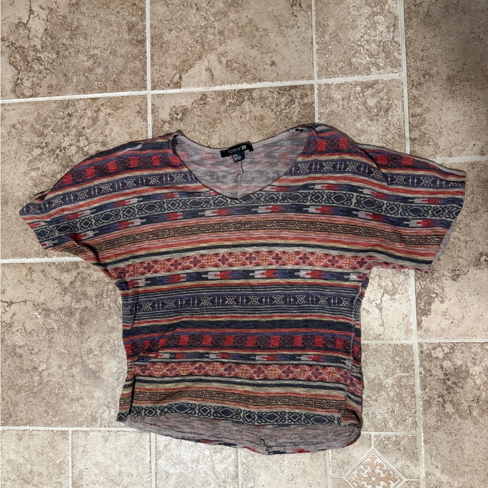 Forever21 Multicolor Patterned Women's Top